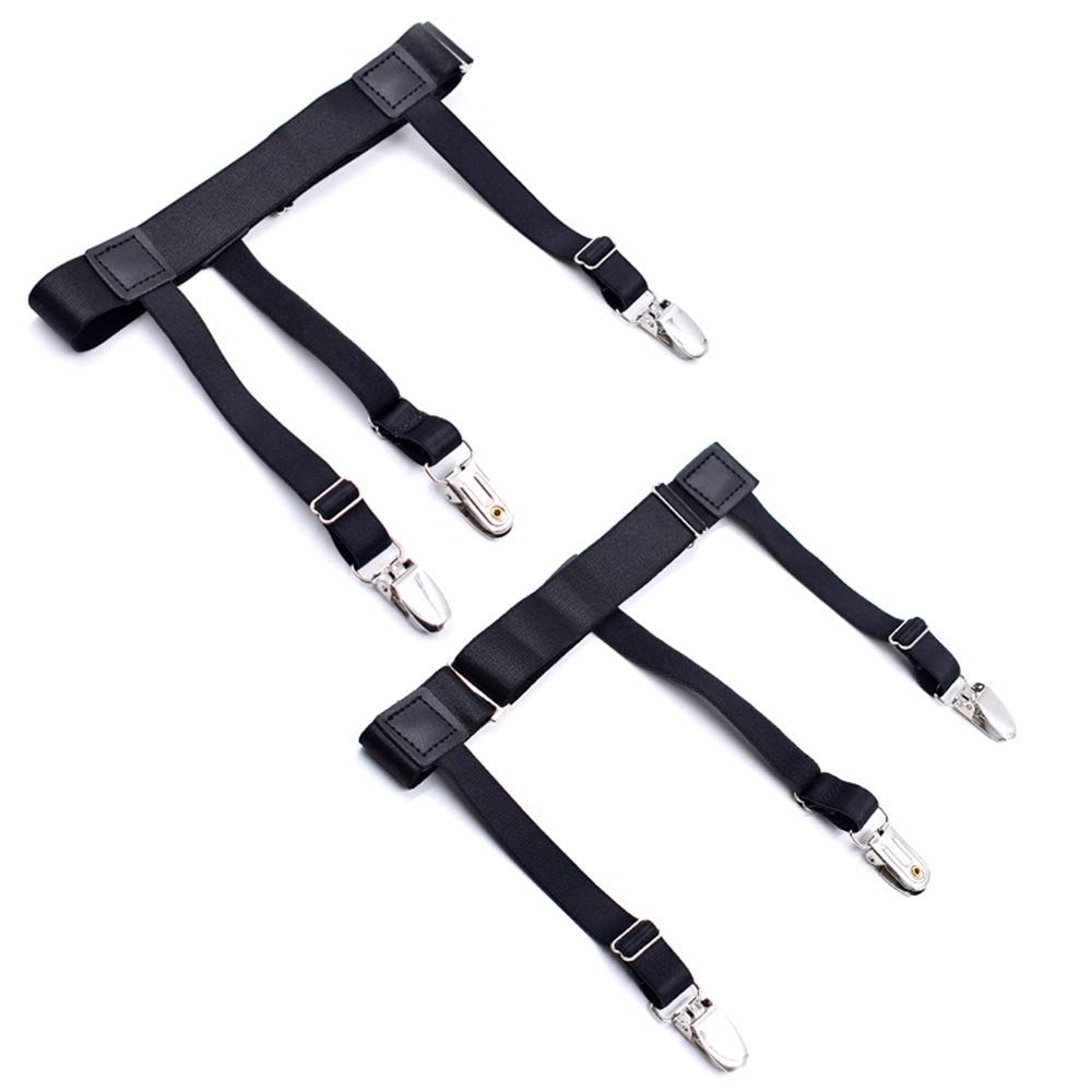 KASTWAVE Men's Shirt Holder Adjustable Elastic Shirt Garter Belt Shirt Holder with Anti-Slip Locking Clip Holder for Shirt Pleating and Fixing the Position of Men's Shirts