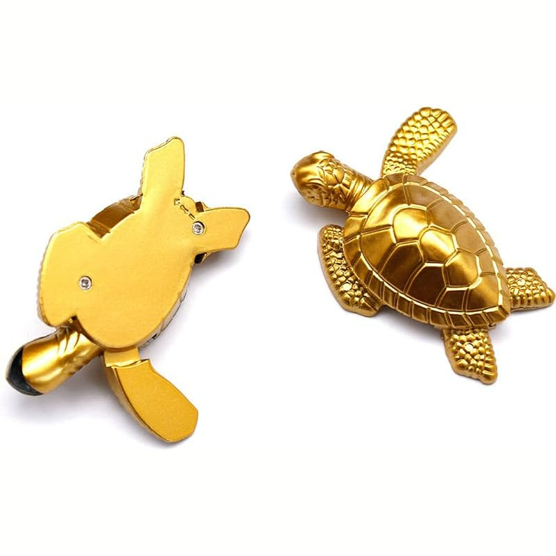 Turtle Lighter, Golden Tortoise Refillable Lighter - Medaid International