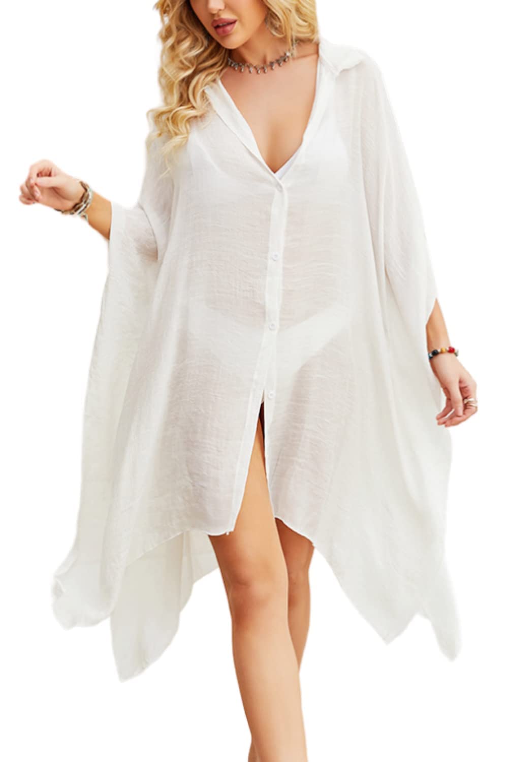 KASTWAVE Maxi Bohemian Dress, Kimono, Beach Coverup