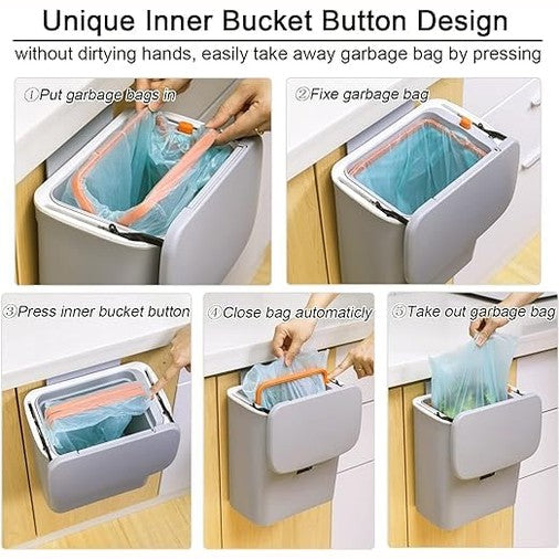 Wall-Mounted Kitchen Trash Bin – Hanging Cabinet Organizer