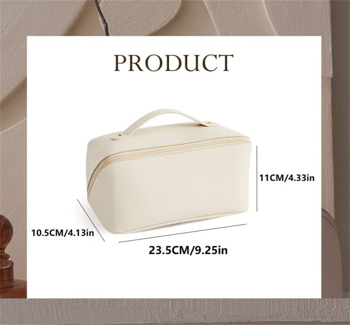 KASTWAVE Large Capacity Travel Cosmetic Bag, Makeup Bag Travel Cosmetic Bag, Travel Cosmetic Bags for Women, Cosmetic Travel Bags for Women, Travel Cosmetic Bags for Toiletries (White)