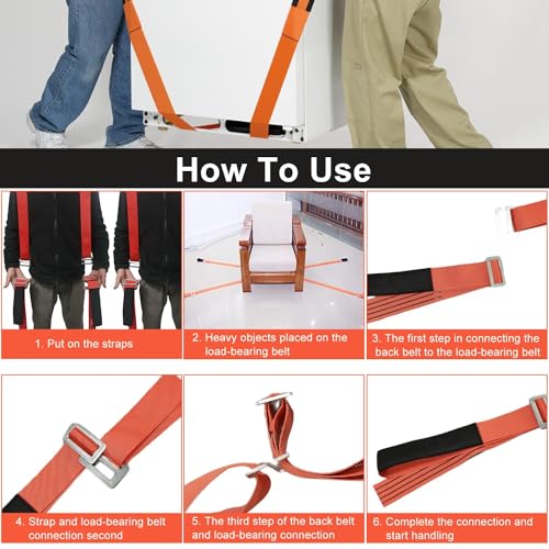 Xmszqu - Pack of 4 Polyester Moving Straps, Double Shoulder Design, Multi-Purpose Carrying Aid