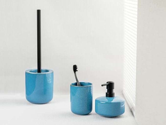 Varzi Ceramic Bathroom Accessory Set 2-Piece Blue by Wenko