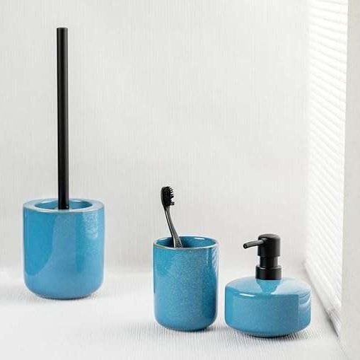 Varzi Ceramic Bathroom Accessory Set 2-Piece Blue by Wenko