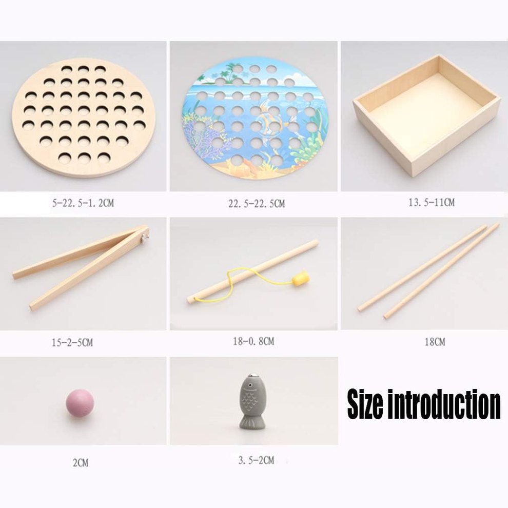 Magnetic Wooden Fishing Game for Kids