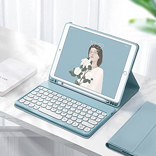 PboyiqiS - Keyboard Case for Galaxy Tab S7 FE/S7 Plus/S8 Plus, Bluetooth, Detachable, Pencil Holder