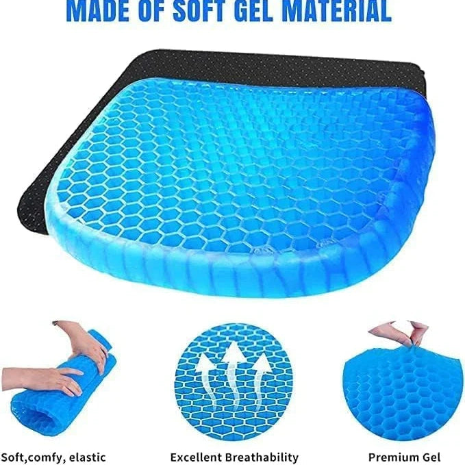 Silicone Gel Honeycomb Cushion pillow with Non-Slip Cover – Soft, Breathable Support for Home, Office, Car & Wheelchair