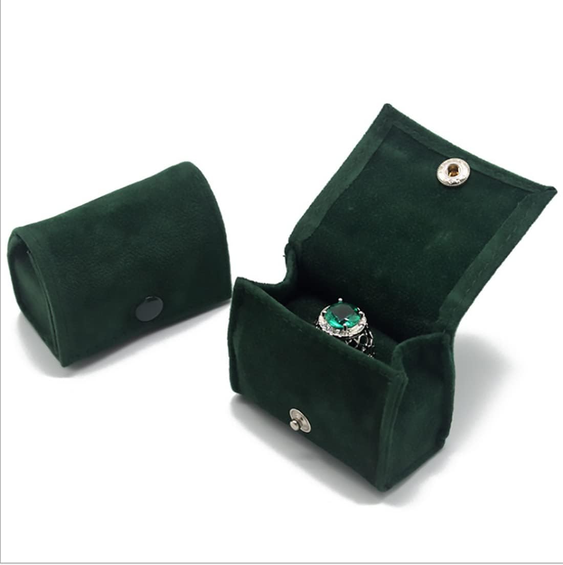 TERRIFI Vintage Ring Box, Jewelry Gift Display Holder Case, Ideal for Wedding, Proposal, Engagement Ceremony, Elegant Ring Storage Box (Green)