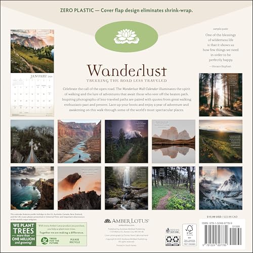 Wanderlust 2026 Wall Calendar: Trekking the Road Less Traveled - Medaid International