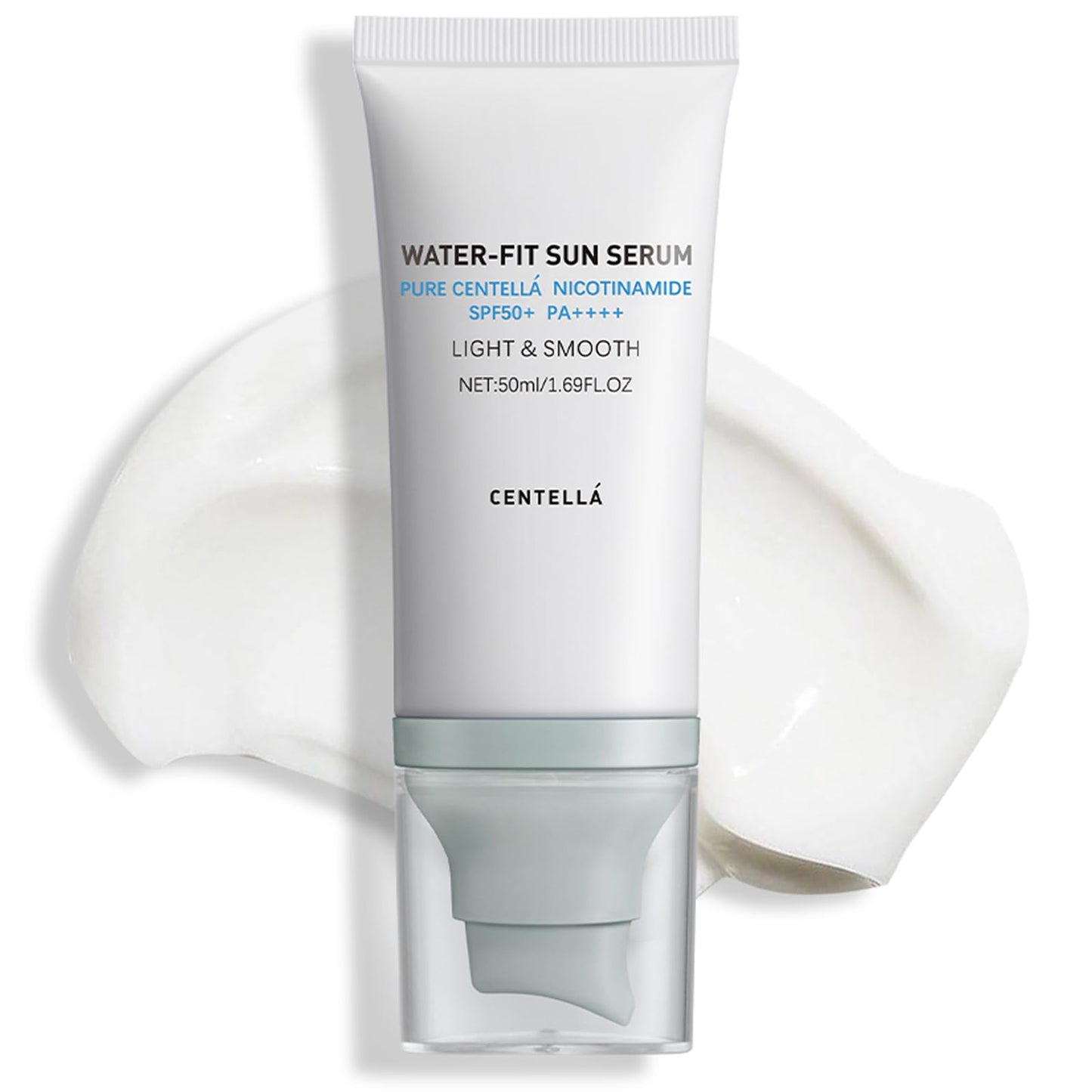 Centella Sunscreen SPF 50 PA++++, Korean Sunscreen Water-Fit Sun Serum, Face Sun Screen Long-Lasting, Hydrating & Non-Greasy Sun Protection for Sensitive Skin, Reef-Safe & Fast-Absorbing - Medaid International