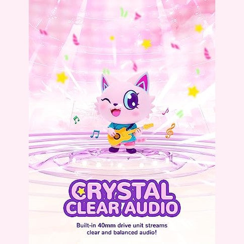 iClever - Cat Ear Kids Headphones with LED Lights, 85dBA Volume Limit, Foldable Design