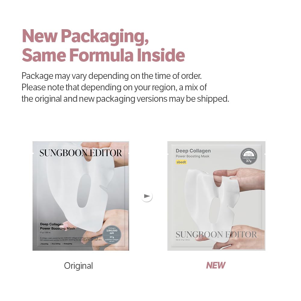 SUNGBOON EDITOR Deep Collagen Overnight Mask Hydrating Mask for Glass Skin, Wrinkle Care, Firming & Pore Refining 2,160,000PPB Collagen + 9 Peptides Stocking Stuffers for Women Korean Skincare, 4ea - Medaid International