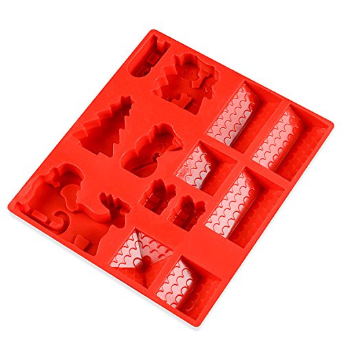 Munchies Tools Christmas Silicone Mold Snowman Santa 25.5x23x5cm Red