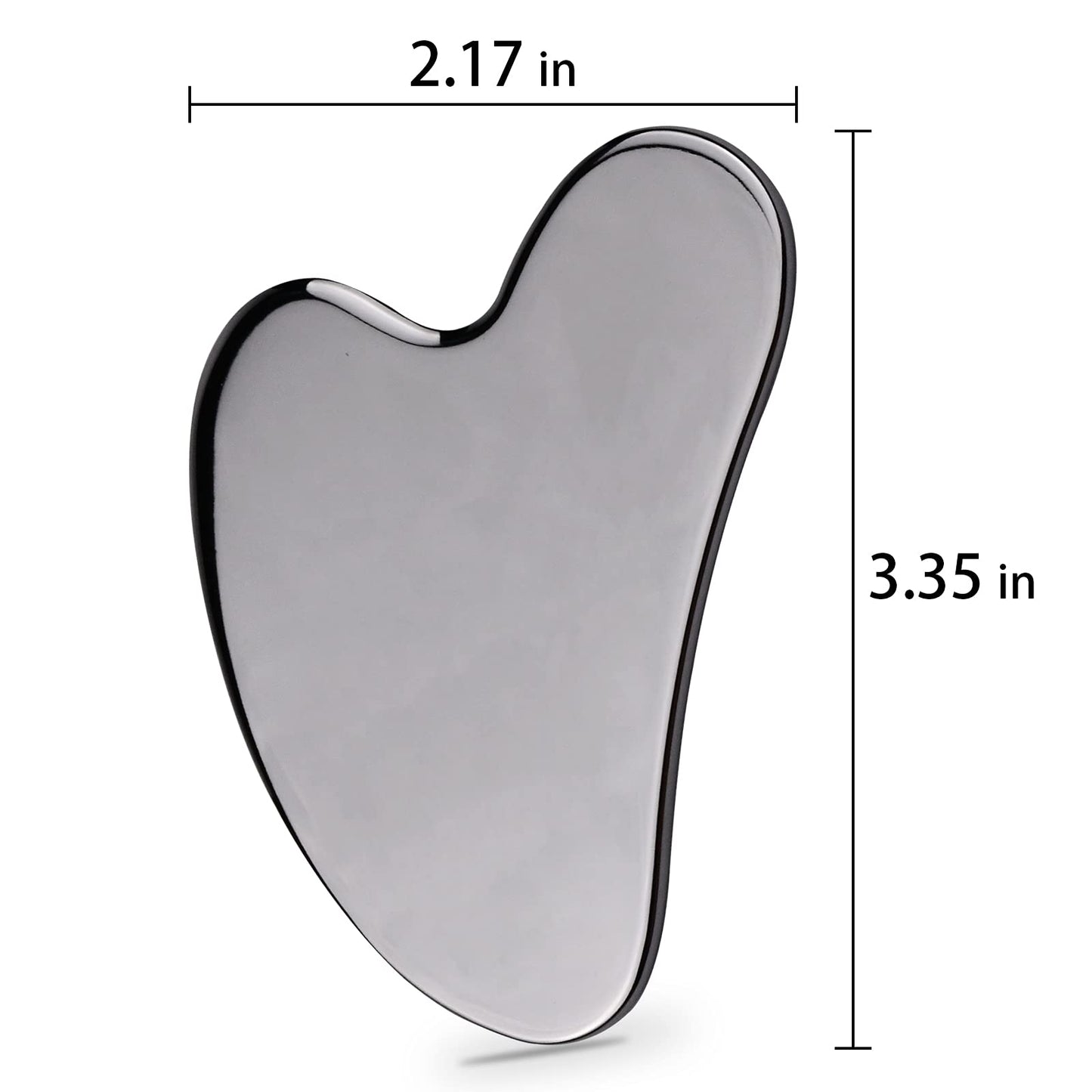 Stainless Steel Gua Sha Facial Massage Tool - Metal Jawline Sculptor with Travel Pouch - Medaid International
