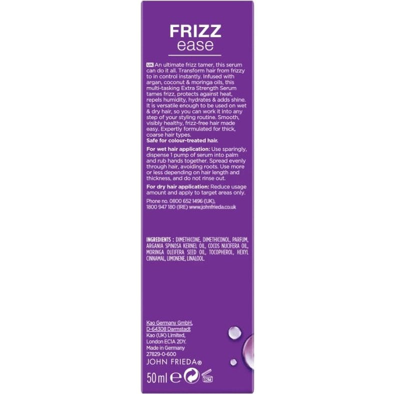 John Frieda Frizz-Ease Extra Strength 6 Effects + Hair Serum 1.69 oz - Medaid International