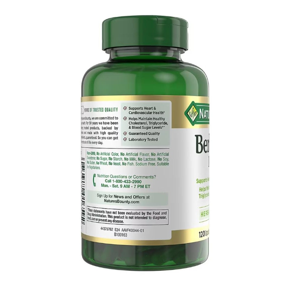 Nature's Bounty Berberine 1000mg Dietary Supplement for Heart and Blood Sugar Support – 120 Capsules - Medaid International