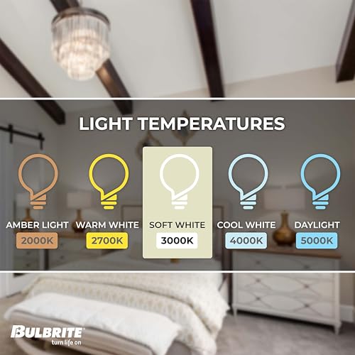 Bulbrite - 5W LED B11 Filament Bulb, 3000K Warm White, E12 Base, Clear Glass