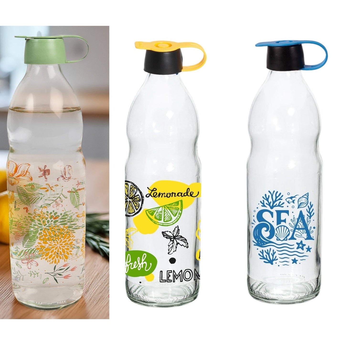 Glass Decorated Bottle 1 L