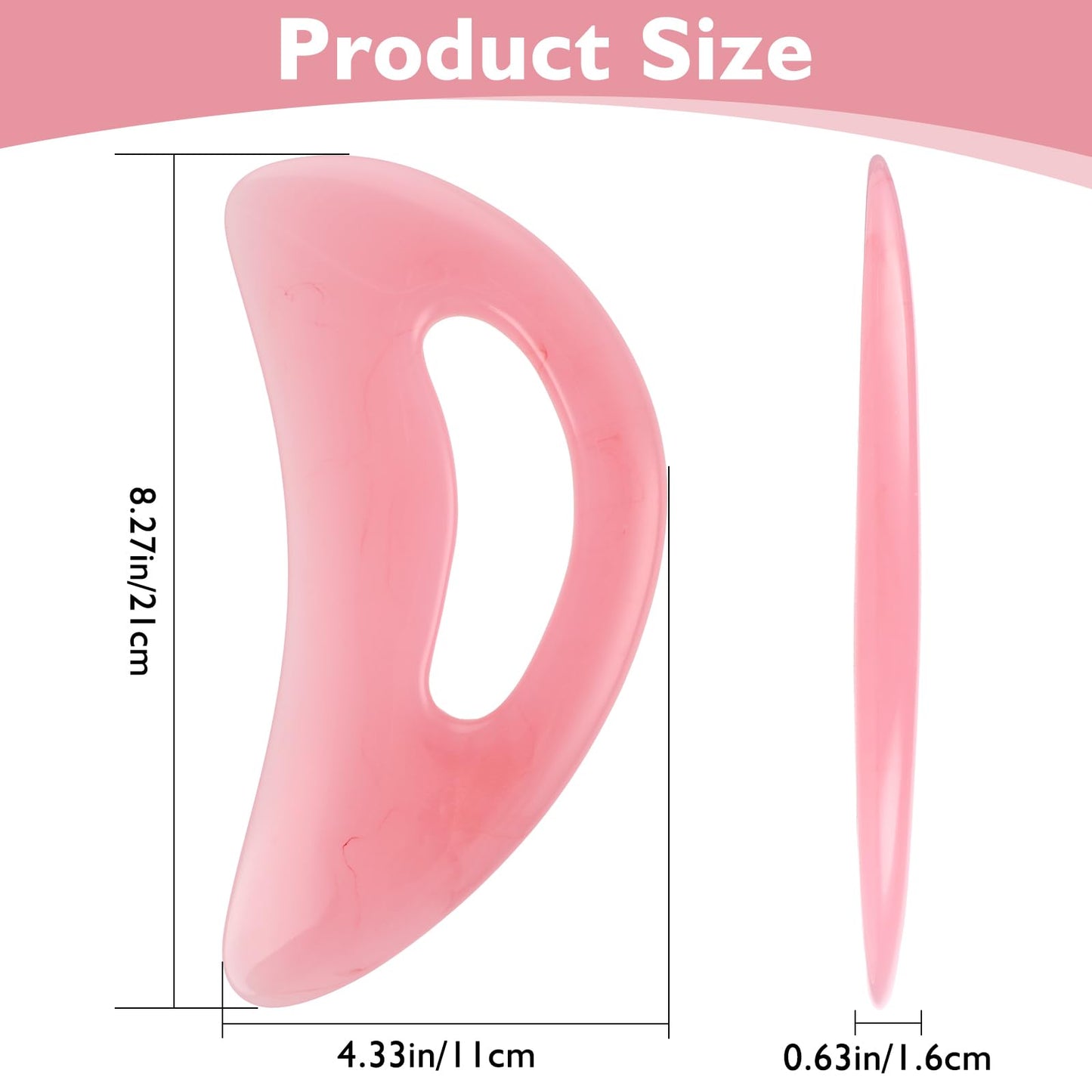YUXIANLB Gua Sha Massage Tool with Handle, Resin Massage Tool Lymphatic Drainage Massager, Large Guasha Scraping Tool for Back Neck Leg Face, Body Gua Sha Tools for Women, Men (Pink) - Medaid International