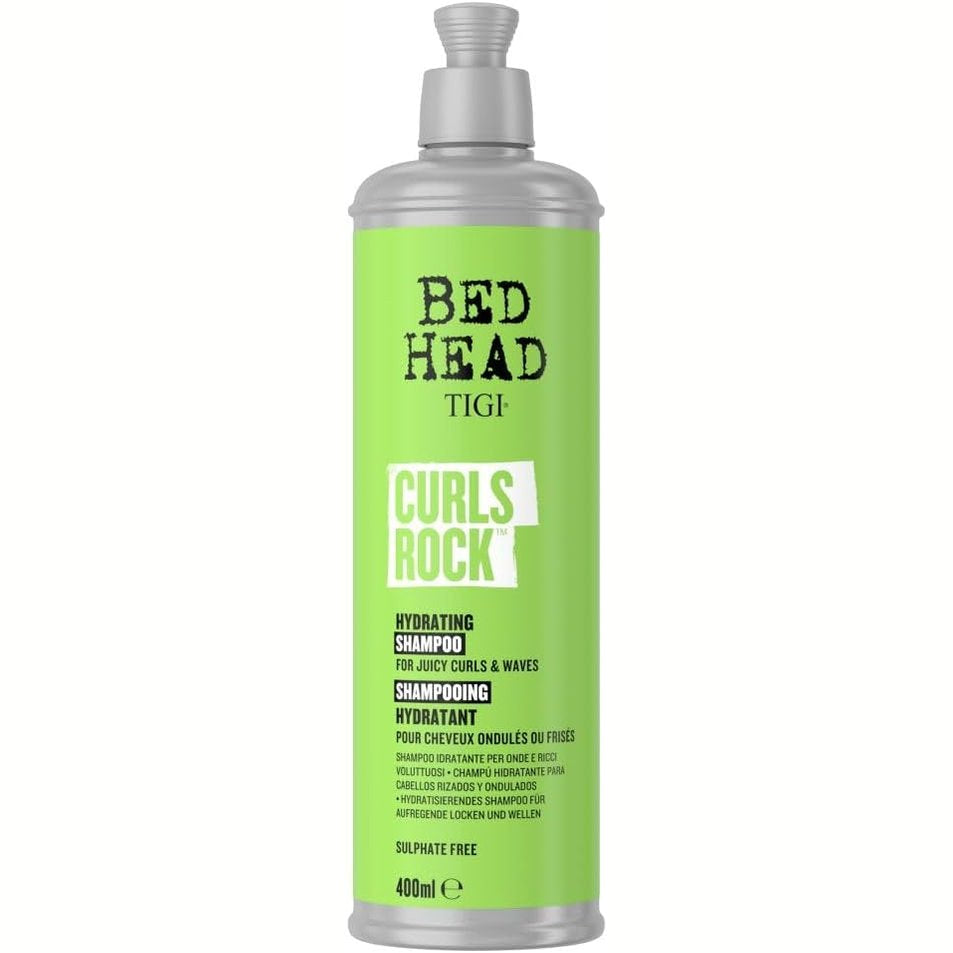 Bed Head by TIGI Curls Rock Hydrating Shampoo, Cleansing Wash for Curly Hair, Defines Curls with Moisturising Argan Oil, Enhance Curl Pattern, Reduce Frizz, Improve Shine, 400ml