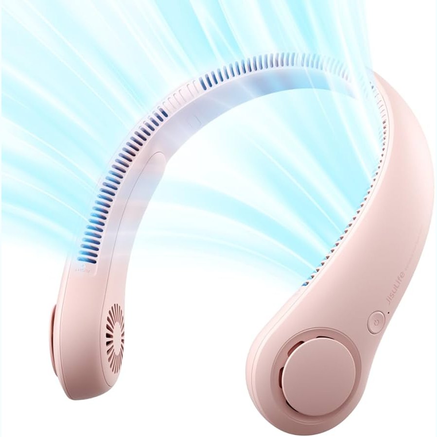 Portable Neck Fan, Hands Free Bladeless Fan, 4000 mAh Battery Operated Wearable Personal Fan, Leafless, Rechargeable, Headphone Design, USB Powered Desk Fan,3 Speeds - Medaid International