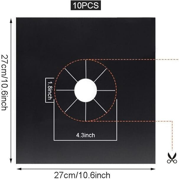 6PCS Gas Stove Protector Liners – Reusable Heat Resistant Pads