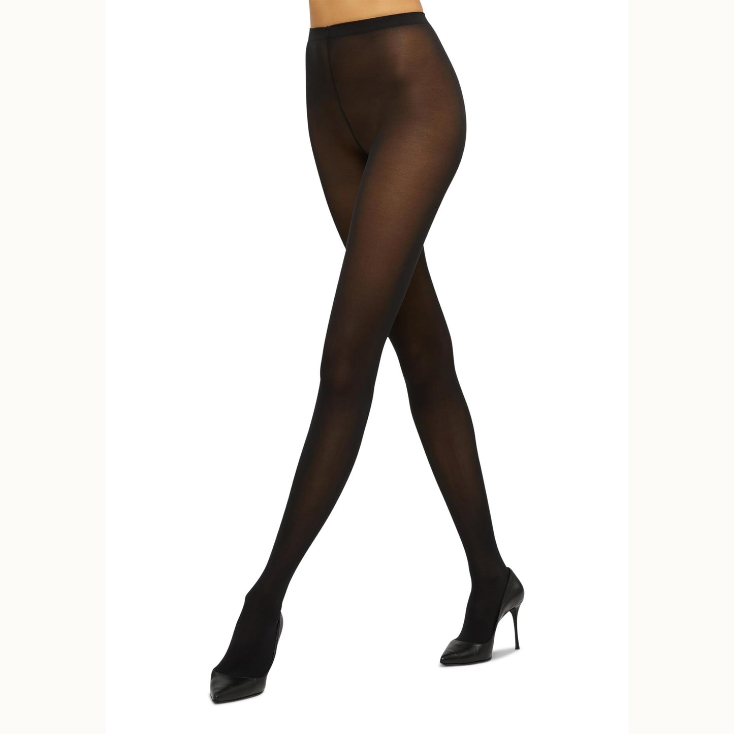 Wolford Velvet de Luxe 50 Denier Sheer Tights Pantyhose Hosiery for Women Luxurious Soft Elegant Legwear for Everyday Wear| Color Black |Medium - Medaid International