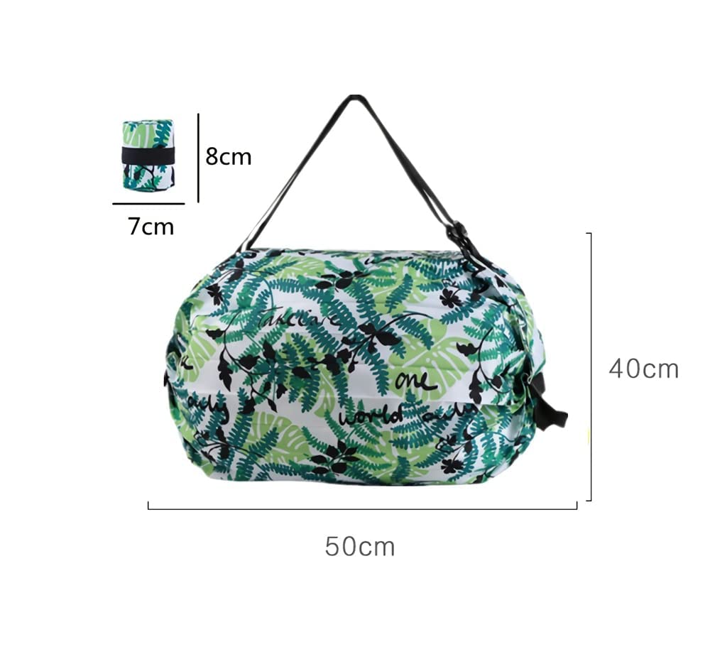TERRIFI 2-Pcs Reusable Recycling Grocery Bags with Handles, Foldable Washable Shopping Bags, Waterproof Large Capacity Shopping Tote Bag