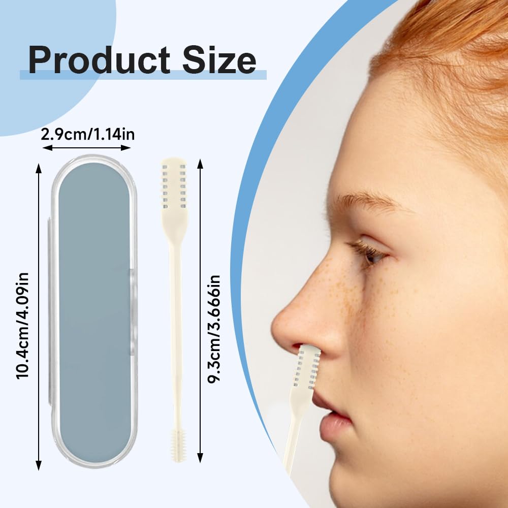 Medech 3PCS 2-in-1 Nose Hair Trimmer Nasal Hair Cutter for Women Men, 2025 Upgraded Manual 360° Rotating Nostril Hair Removal Tool Double Sided Nose Hair Blade,Travel Essentials (Apricot, 3pcs) - Medaid International