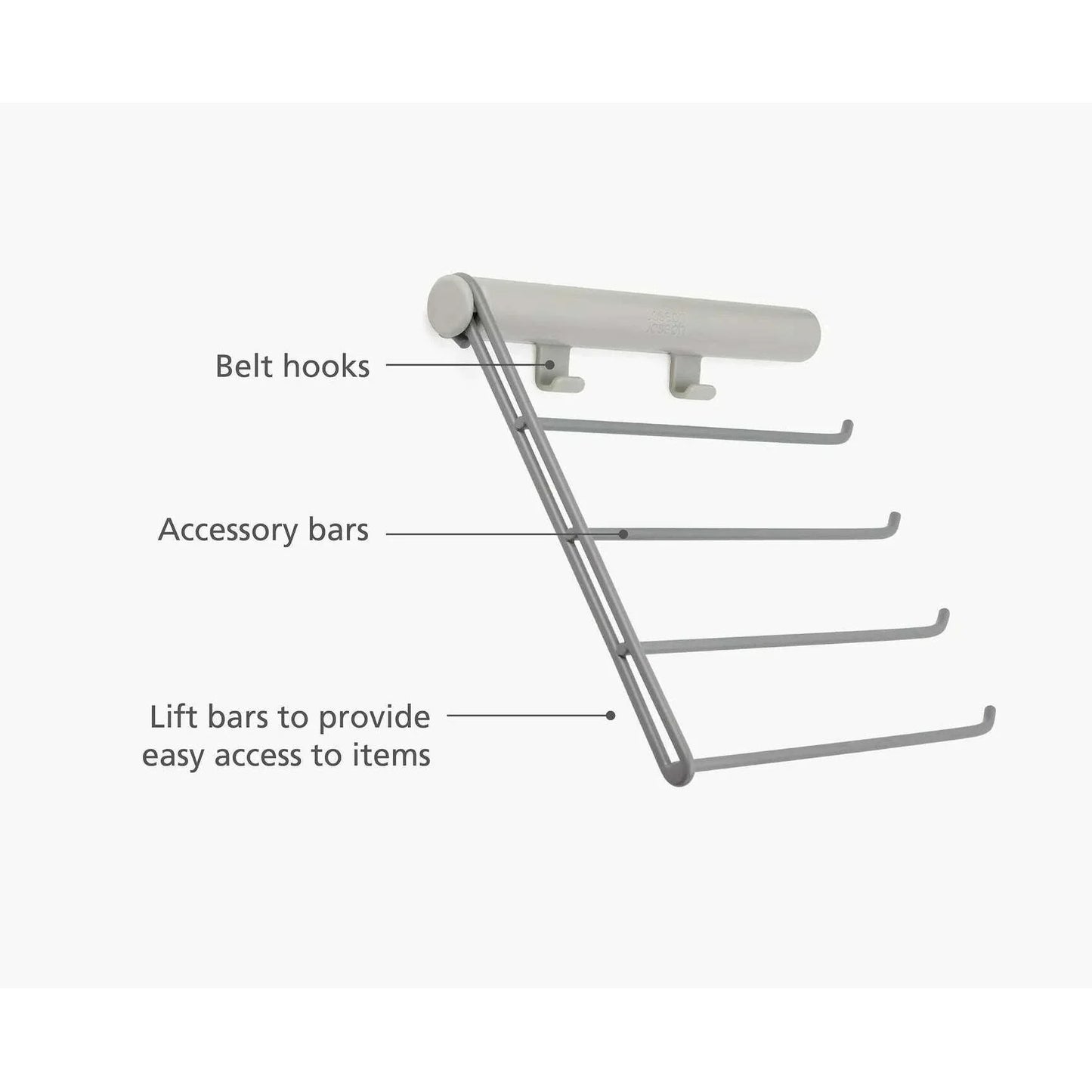 Orderly‚Ñ¢ Ecru Belt, Tie & Scarf Hanging Rail - Medaid International