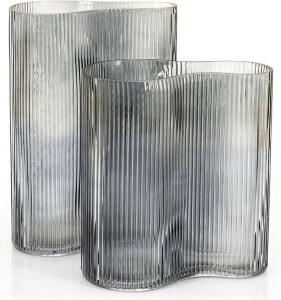 Vase Riba-6 Grey by By-Boo – Height 25 cm