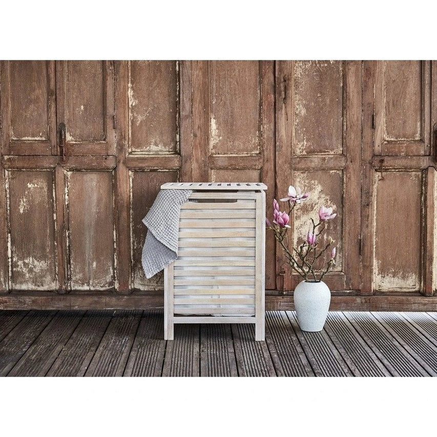 Norway laundry basket, natural white By Wenko.de
