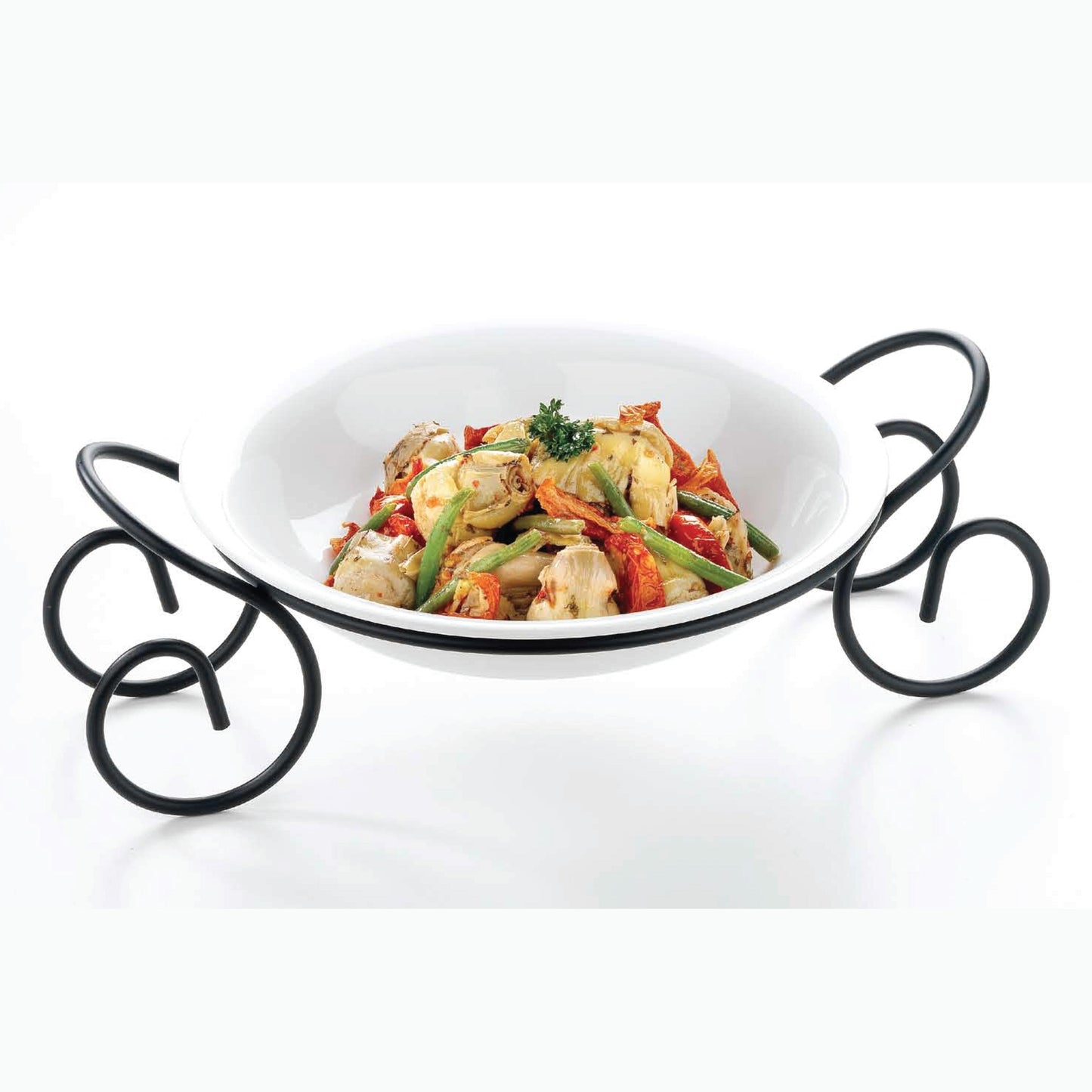 Symphony round bowl with metal rack
