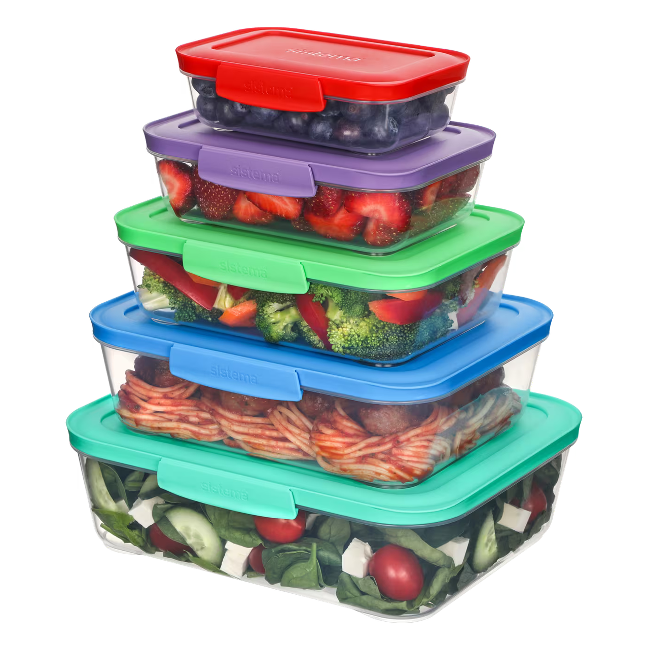 Sistema Nest It Food Storage Containers with Lids - 5pcs