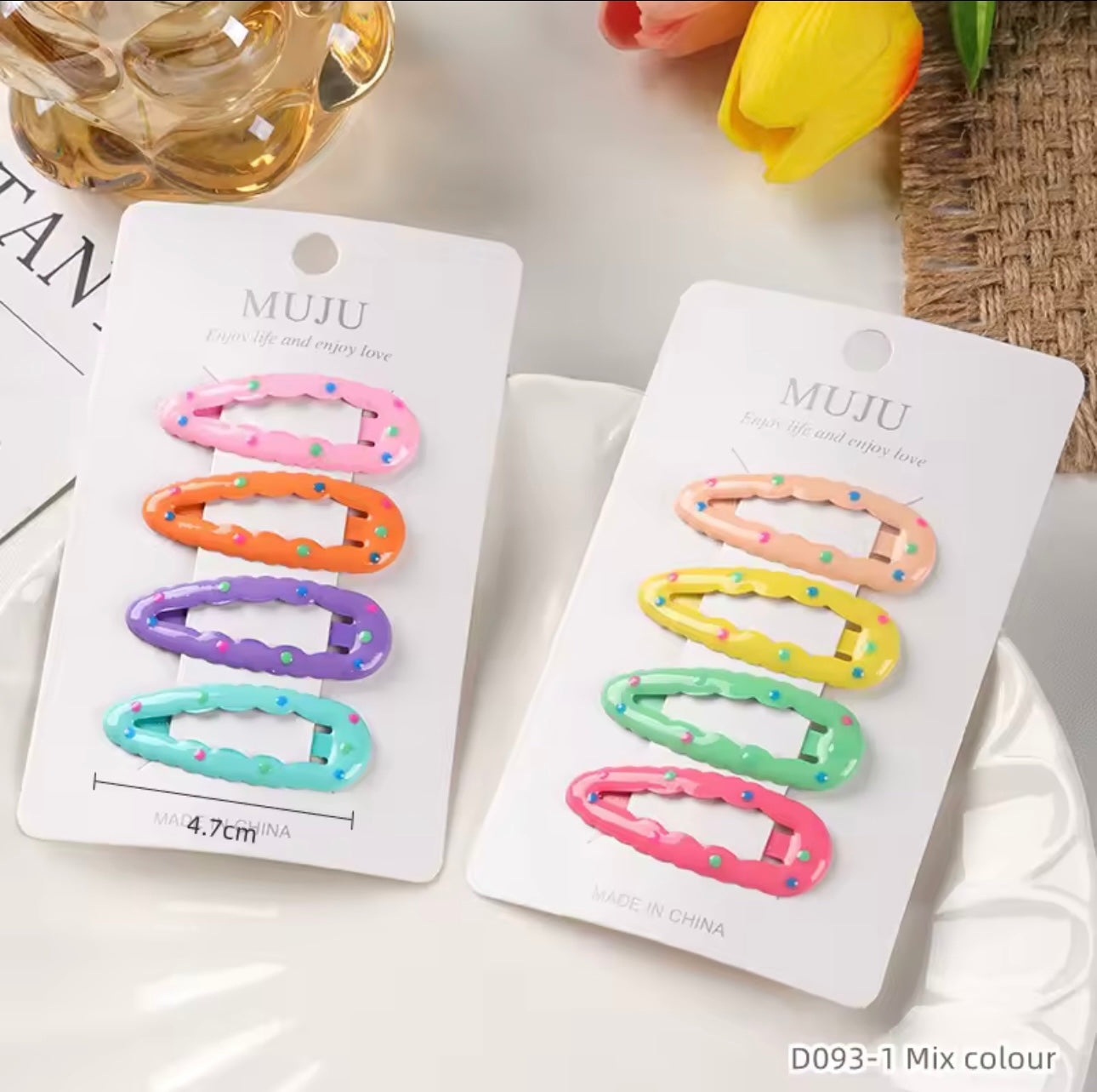 Muju 4-Piece Set Of Colorful Sweet Hair Pin |Muju In Lebanon