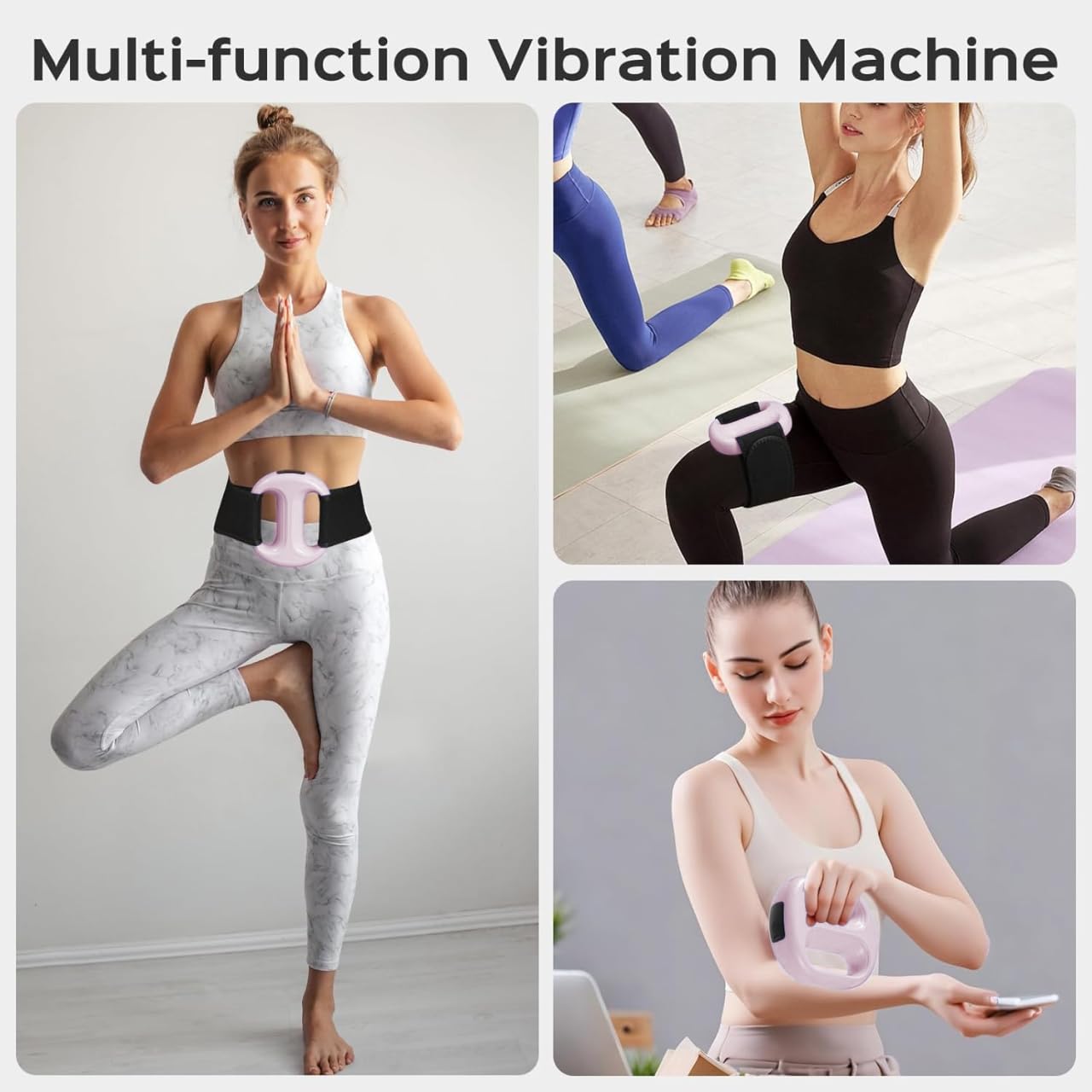 Cordless Massage Ring Portable Vibration Plate,Handheld Lymphatic Drainage Massager,Exercise Shaker Machine for Weight Loss 8-Level Adjustable Vibration Fitness Ring