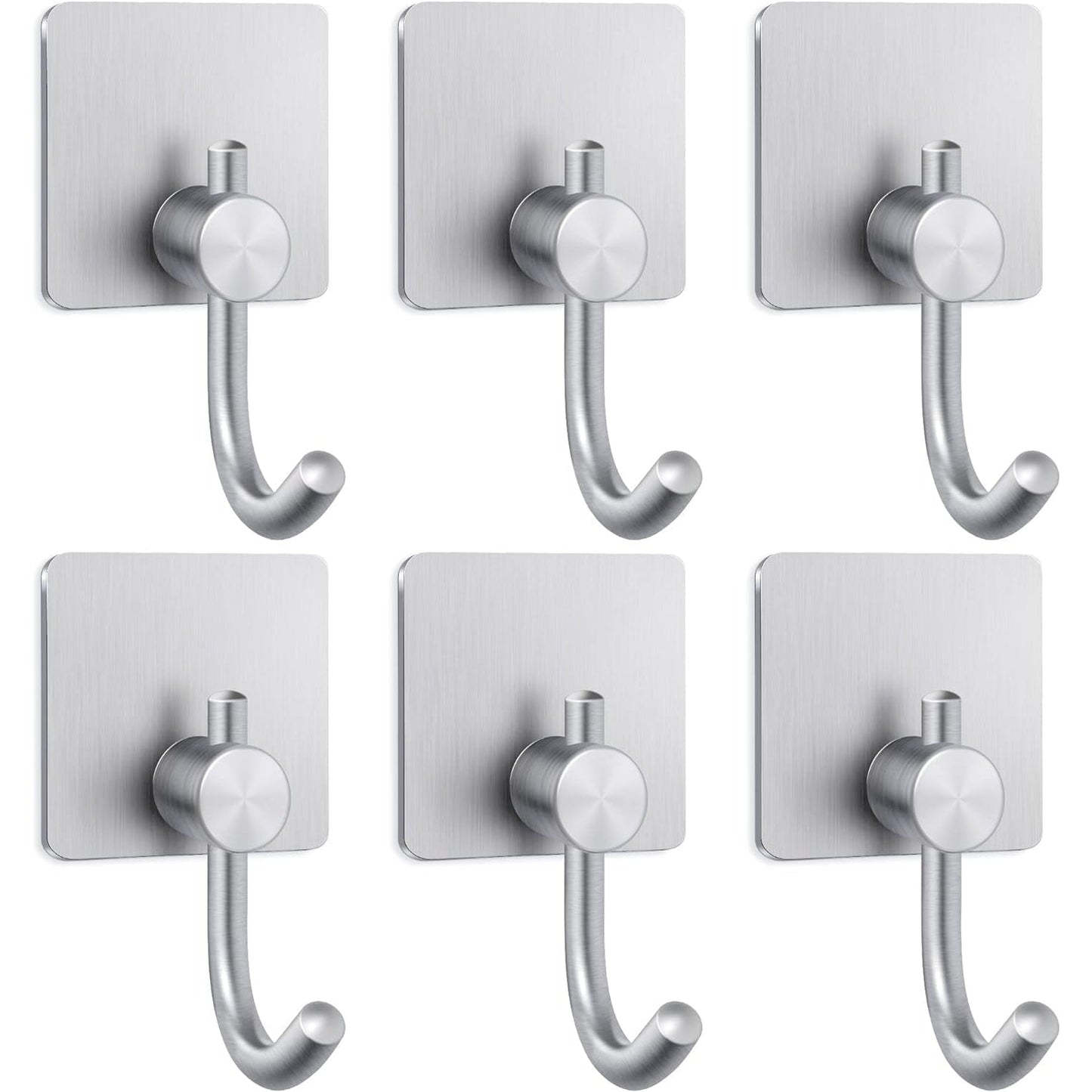 Yoawllty 6 Pcs Adhesive Wall Hooks, Heavy Duty Sticky Holder Waterproof Towel Hooks for Hanging Coat, Hat, Key, Clothes, Closet Hook Wall Mount for Kitchen, Bathroom, Office(Black) - Medaid International