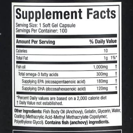 MuscleTech Platinum High-Quality Omega-3 Fish Oil, 100 Softgels