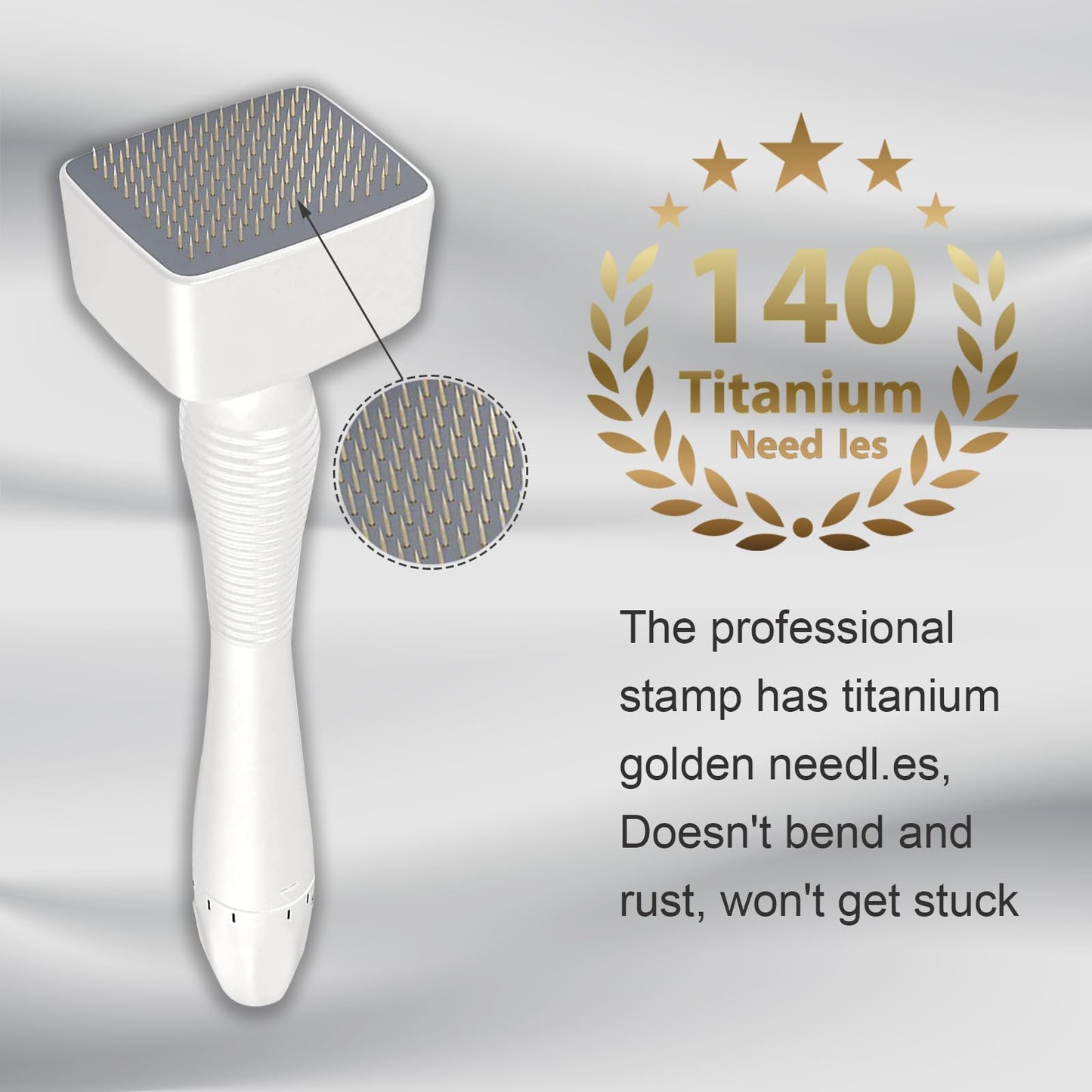 Titanium Microneedles Derma Roller - Stamp Alternative -Microneedle Micro Needle Skin Care Tool - Microneedling Roller for Men and Women (White) - Medaid International