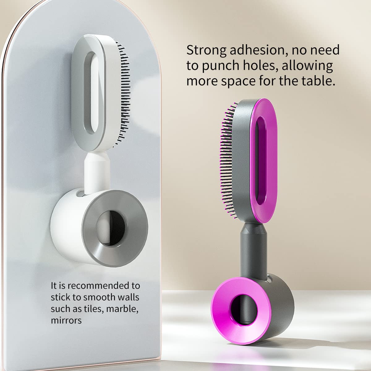 RHOS Detangling Paddle Cushion Brush with Holder