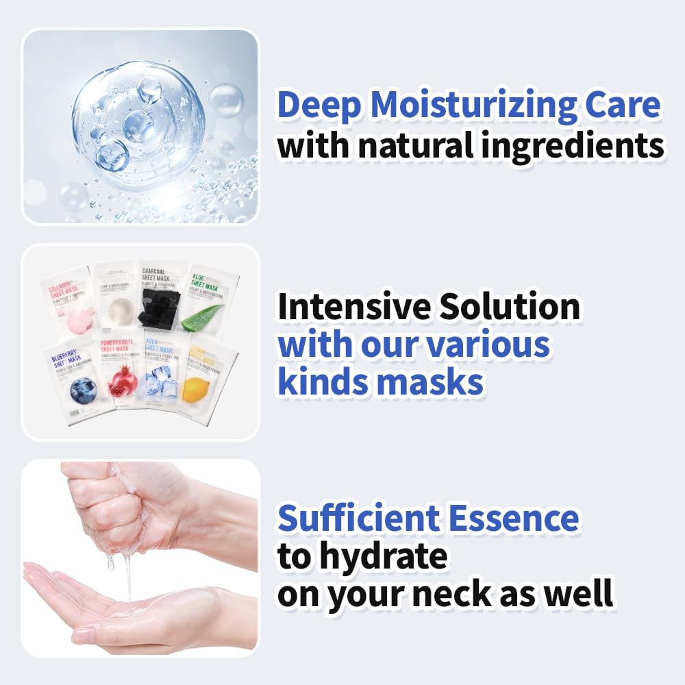 EUNYUL Purity Korean Collagen Face Mask for Skincare 8 Types x 1 Set Hydrating and Nourishing - Medaid International