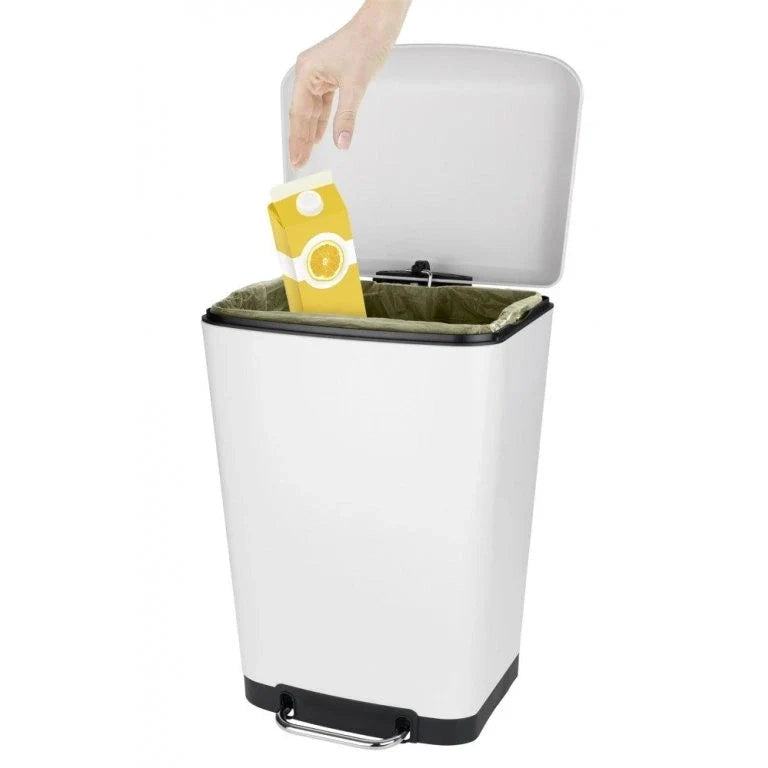 Pedal Bin Studio, Easy-Close, White 30 liters by Wenko -Germany