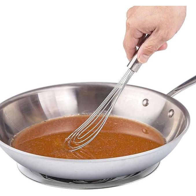 Stainless Steel Flat Roux Whisk – 2-in-1 Stirring & Scraping Tool