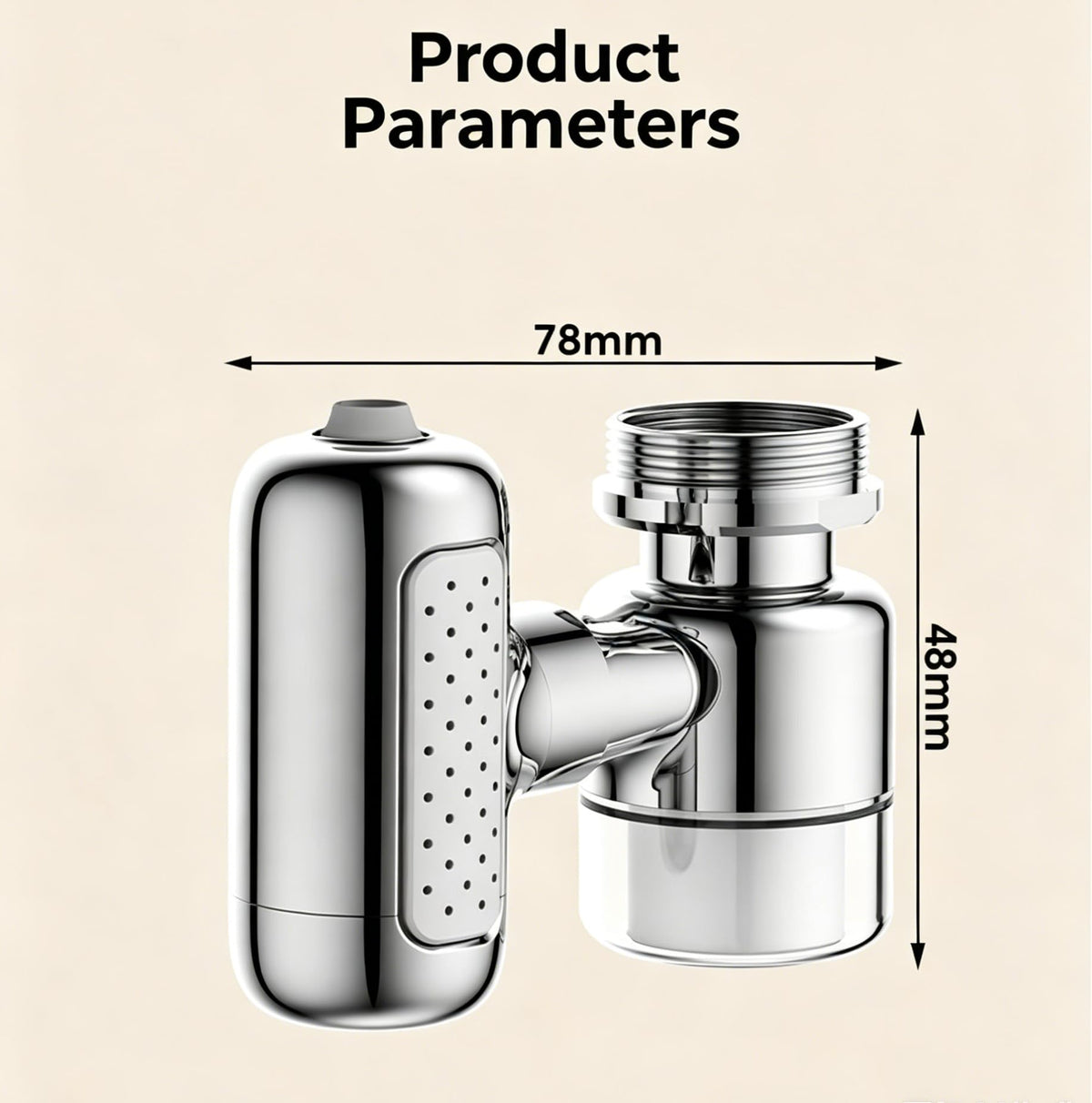 360° Rotating Faucet Aerator with Water Purification Filter, 4 Modes, for Kitchen and Bathroom Sink, Includes 2 Filter Cartridges, Chrome