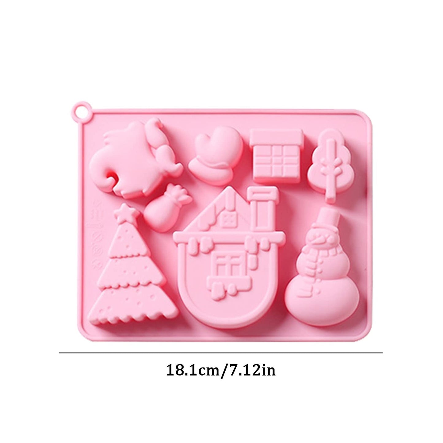 Munchies Tools Christmas Chocolate Cake Silicone Mold Non-Stick 18.1x14.3cm Green