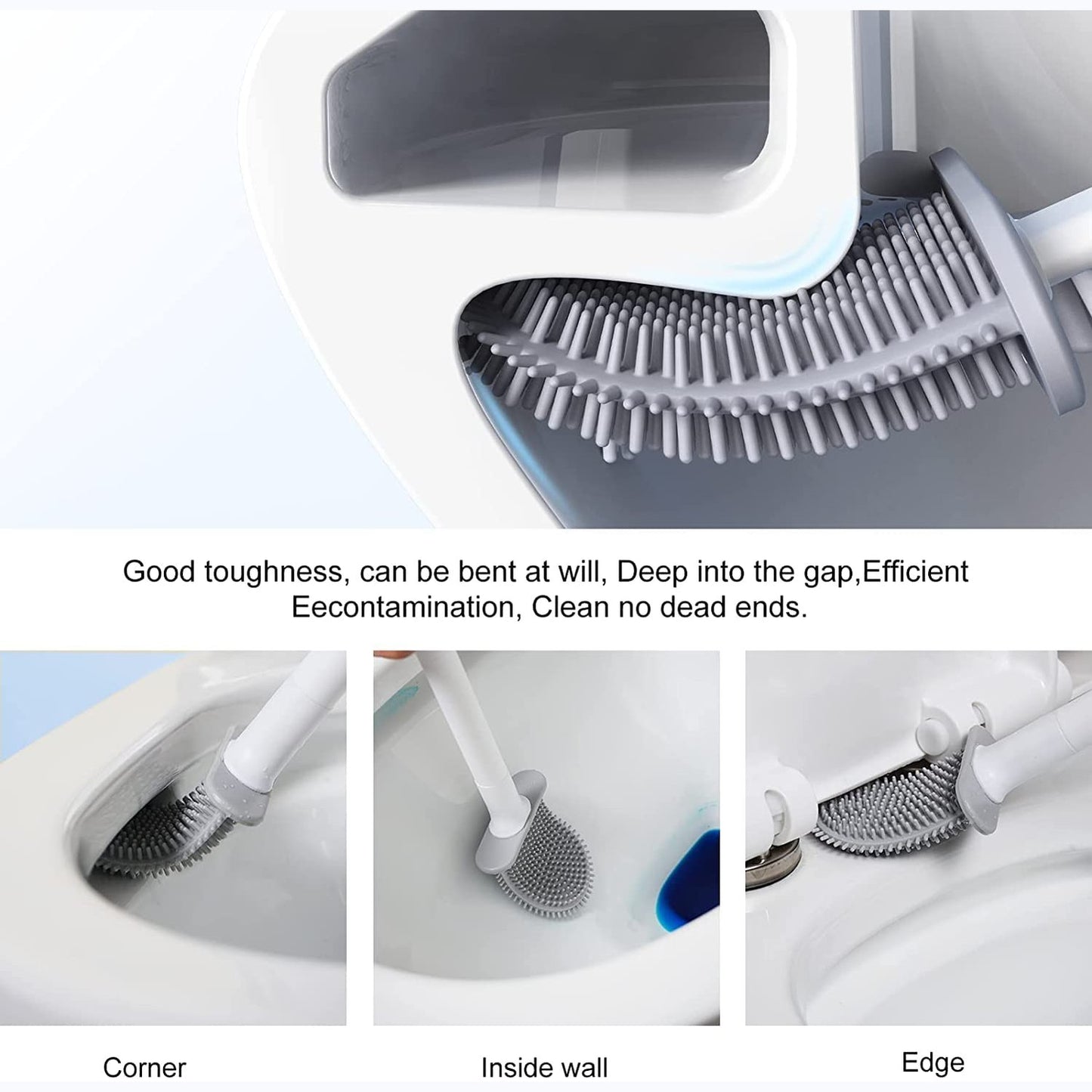 Flexible Toilet Silicone Brush فرشاة تواليت سيليكون مرنة