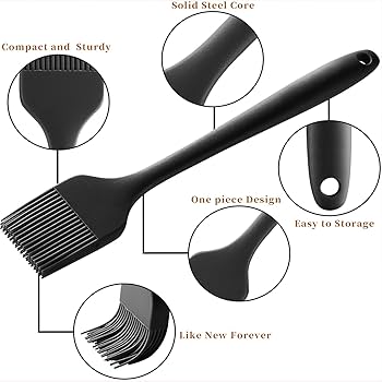 Silicone Brush Heat Resistant Non-Stick Rubber Spatulas Flexible Baking & Cooking