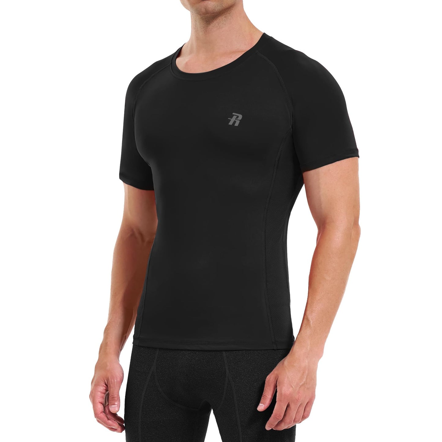 Runhit 3 Pack Compression Shirt for Men Short Sleeve T-Shirt Workout Athletic Running Shirt Base Layer UV Sun Protection Tops 3 Pack Black - Medaid International