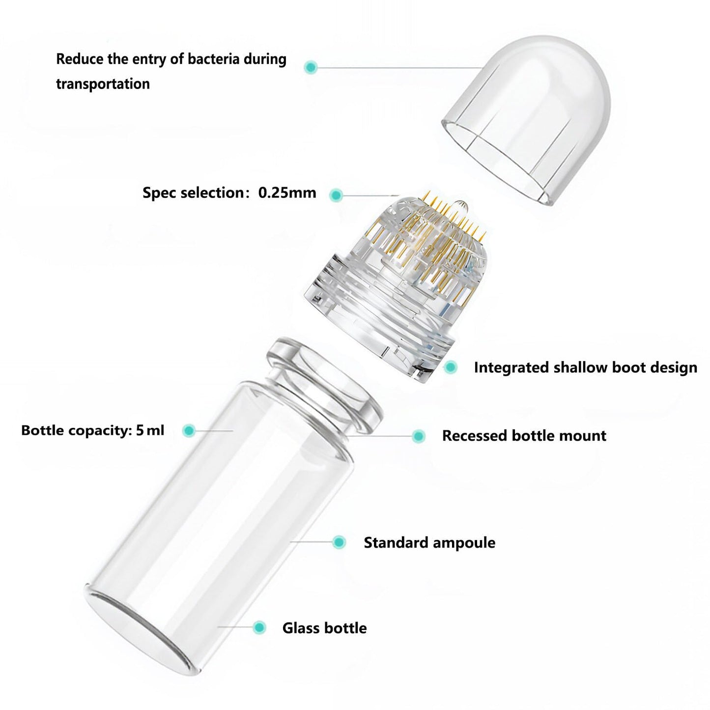 Serum Applicator Hydra Roller Derma Stamp Fine Touch Microneedling Roller Stamp 0.25mm (No Serum) - Medaid International
