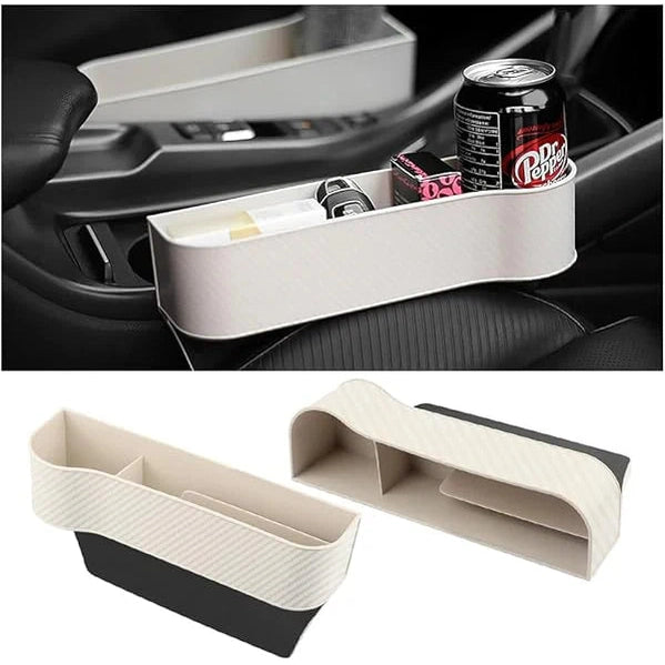 Carbon Fiber Car Seat Organiser with Cup Holder